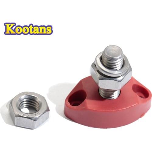 1PCS/3PCS Bus Bar Terminal Block Insulated DC 48V Single Stud Power Distribution 6mm 8mm 10mm For Camping Car Truck RV Boat