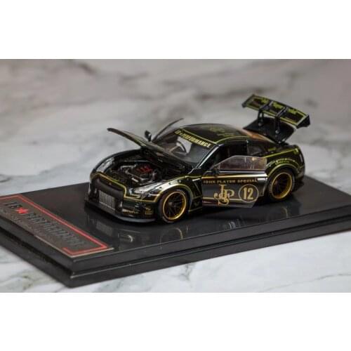 1/64 Black Gold LB Works GT-R R35 Car Model OLDTIME LB Wide-Body Alloy Fully Open