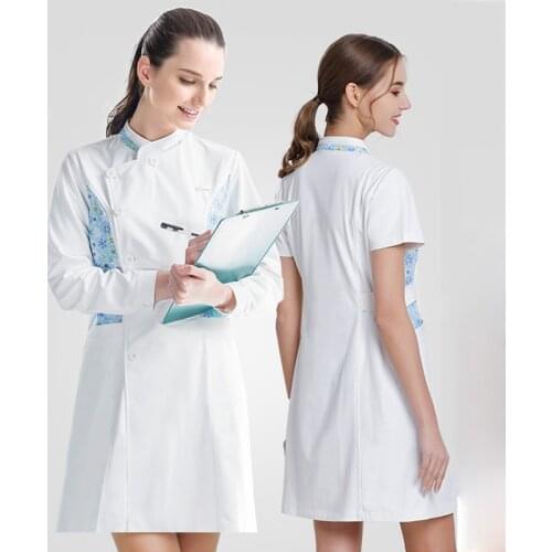 Nurse Dress Scrub Plus Size Workwear Nursing Dresses Scrub Uniform White SPA Uniforms Summer Premium Work Dresses NA150/125