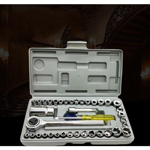 Universal 40 Pcs Socket Wrench Car Repair Ratchet Wrench Key Set Auto Maintenance Tire Removal Sleeve Spanner Set Tool Wrench
