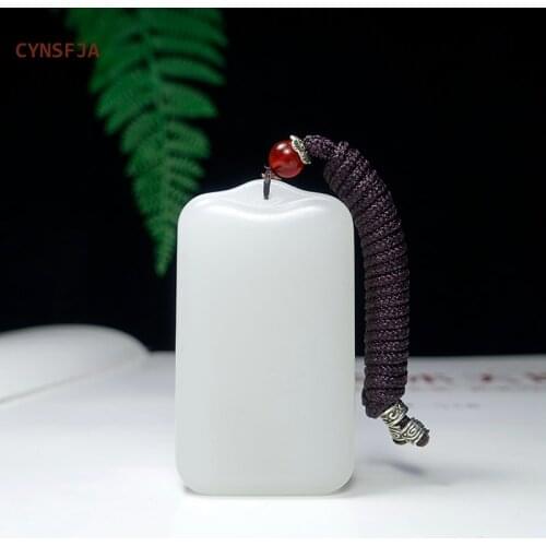 CYNSFJA Real Rare Certified Natural Hetian Jade Mutton-fat Nephrite Lucky Amulets Peace Jade Pendant High Quality Best Gifts