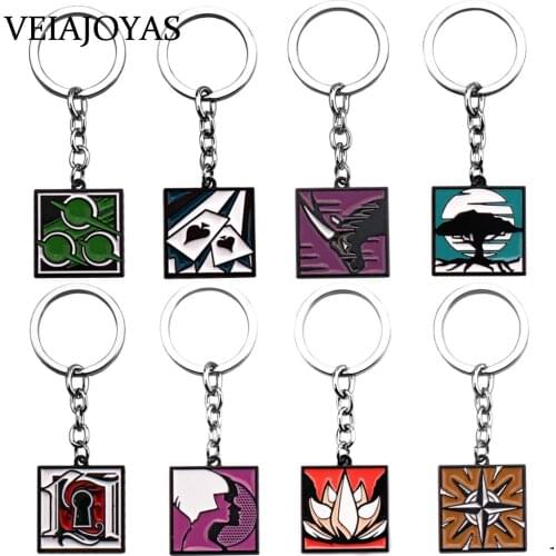 New Style Game Rainbow Six 6 Siege Keychains Men ZERO Ace Oryx Flores Iana Nomad Aruni Cool Key Chains Holder Porte Clef Jewelry