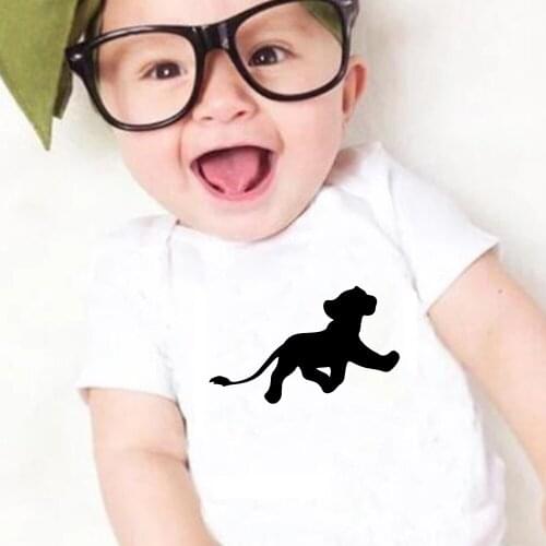 Newborn Clothes Simba Lion King Print Short Sleeve O Neck Loose Infant Jumpsuit Harajuku Baby Girl Boy Bodysuits