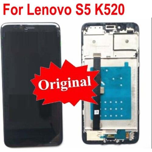 Original New 5.7" Touch Screen Digitizer LCD Display Assembly with Frame For Lenovo S5 K520t K520 Glass Sensor Panel Pantalla