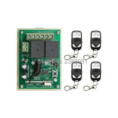 Radio Remote Control Switch DC12v Mini Receiver Metal Push Button Transmitter Learning Code 315/433 Momentary Toggle Latched