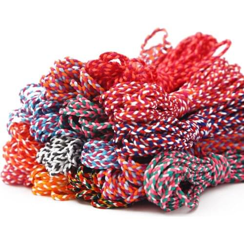 2mm Mix Colors Twisted Cord Rope Polyester Braid Rope Craft 5M For Handmade Decoration DIY Lanyard Ficelles Thread Cord