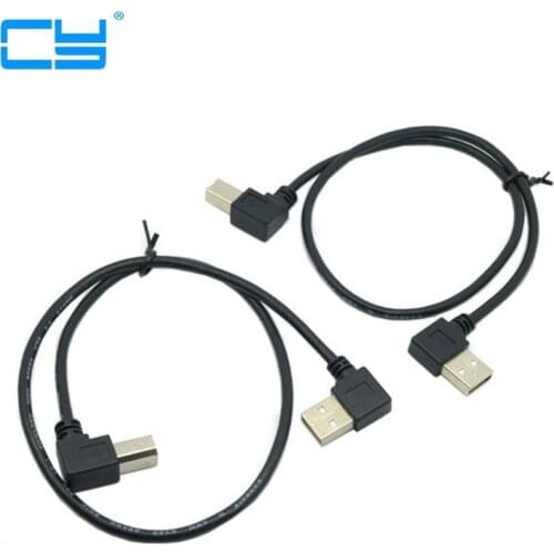 Right & Left Angle USB 2.0 A Male to USB B Male Type B BM Right Angle Printer scanner 90 degree cable 50cm 100cm BM Angled Cable