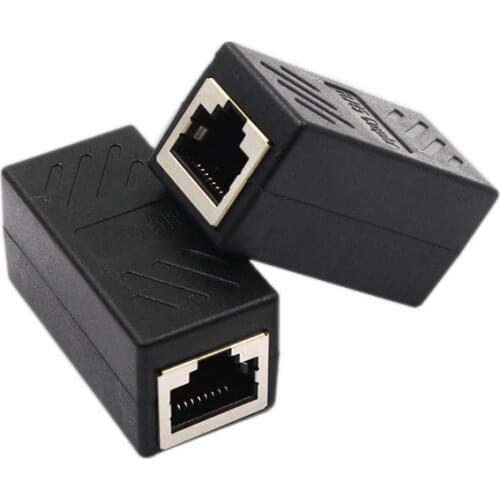 Network Ethernet Dual Straight Head Lan Cable Joiner Coupler RJ45 CAT 5 5E 6 6a Extender Plug Network Cable Connector