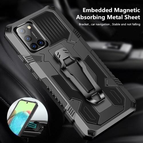 Military Phone Cases Sports Metal Back Clip Bracket Magnetic Suction Cover for Samsung Galaxy A71 5G A70s A01core M31s M51 A21