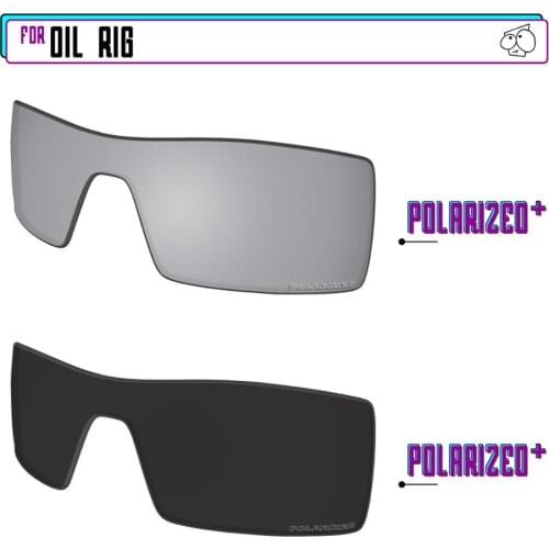 EZReplace Polarized Replacement Lenses for - Oakley Oil Rig Sunglasses - Blk P Plus-SirP Plus