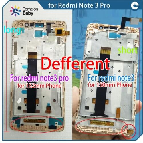 New arrival Black/Gold/White LCD Display Touch Screen Digitizer + Frame Bezel Parts for Xiaomi Redmi Note 3 / Note 3 Pro phone