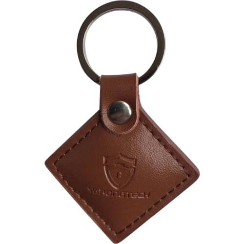 13.56mhz HF ISO14443A Brown color Leather RFID MIFARE Classic 1K Keyfob -10pcs