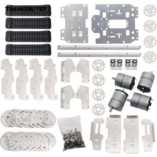 2020 WZY569 Intelligence RC Tank Car Truck Robot Chassis CNC Alloy Body 4 Plastic Tracks 4 Motors