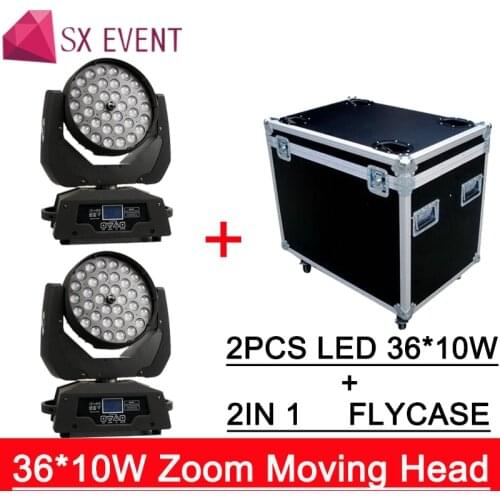 36*10w RGBW 4in 1 Zoom Led Moving Head Light 36*10W 4in 1 RGBW CREE LED zoom moving head wash American dj 2pcs/lot&flightcase