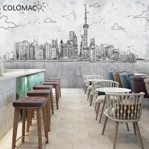 Colomac Custom 3D Wallpaper Simple Black and White Architecture Urban Bedroom Background Mural Interior House Deco Drop Shopping