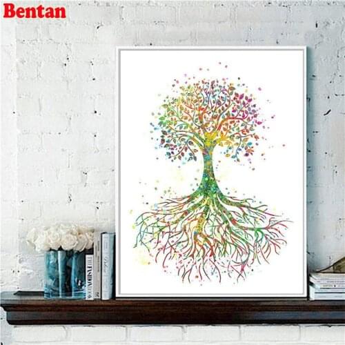Tree of Life diy diamond embroidery 5d diamond painting Color Tree Art diamond mosaic picture of rhinestones cross stitch decor