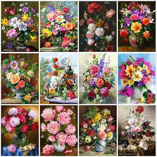 5D DIY diamond painting full diamond square round diamond painting flower still life embroidery exquisite home decoration mosaic