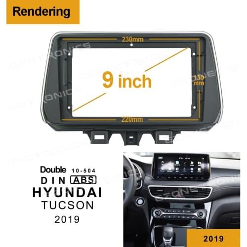 1-2Din Car DVD Frame Audio Fitting Adaptor Dash Trim Kits Facia Panel 9inch For HYUNDAI TUCSON 2019 Double Din Radio Player