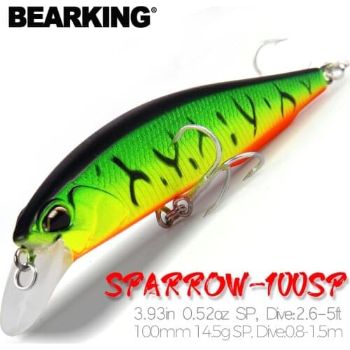Bearking Retail fishing tackle A+ fishing lures hard bait 5color for choose 100mm 14.5g minnow,quality professional minnow