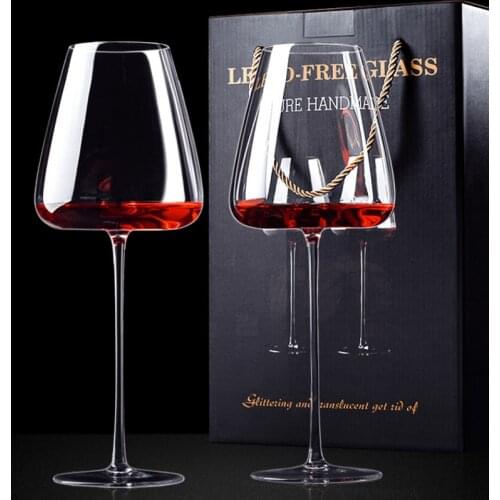 2pcs Goblet Wine Glass Kitchen Utensils Crystal Water Champagne Glasses Bordeaux Burgundy Wedding Party Birthday Gift Lead-Free