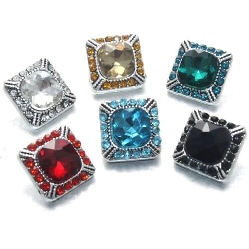 Boom Life wholesale 10pcs/lot High quality Square styles 12mm Metal Snap buttons buttons Rhinestone watches Snaps Jewelry 011607