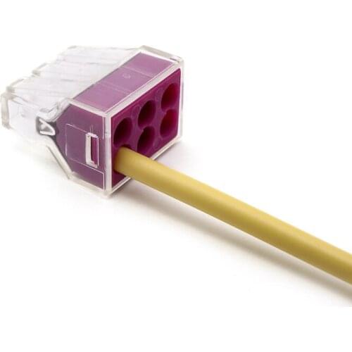 50PCS 773-106 PCT-106 Quick Wire Connector 6 pin Cable Terminal Block Connectors 400V 18-12AWG Push in wire purple