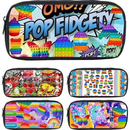 3D Hot Game POP It Pencil Case Women Cosmetic Bag Kids Kawaii Pen Box Children Funny School Pen bag Boys Girls Cosplay Hand bag