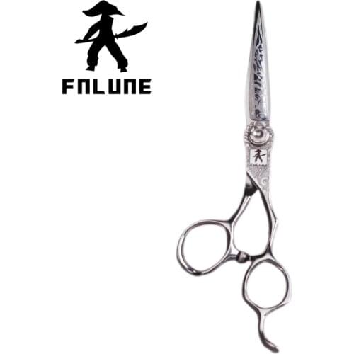FnLune 6.0 6.8 inch Tungsten Steel Pattern Top Professional Hair Salon Scissors Cut Barber Accessories Haircut Shear Scissors