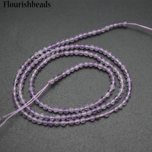 Wholesale Faceted 2mm Natural Amethyst Diamond Cutting Stone Round Loose Beads