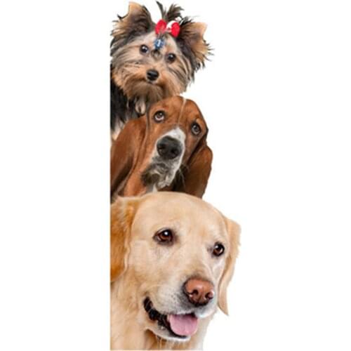 Simulation Puppy Pvc Wall Stickers Creative 3D Animal Waterproof Wall Paper Living Room Bedroom Entrance Corner Decor Stickers