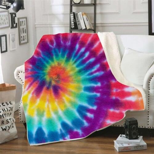 Colorful Psychedelic tie dye Blanket 3D full printed Wearable Blanket Adults/kids Fleece Blanket drop shippng style-1