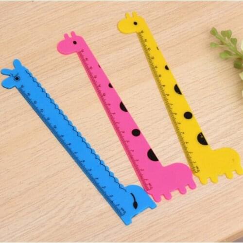 3Pcs/Lot Cute Cartoon Ruler of 15 cm Giraffe Ruler Party Gift for Kids School Supplies Stationery