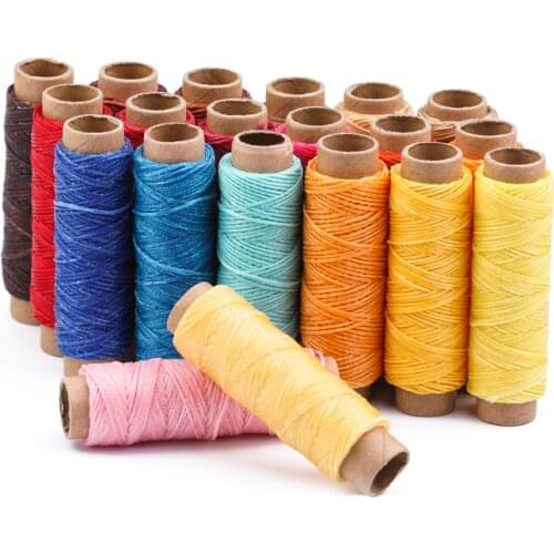 LMDZ 1Pcs 12/30/50m Multicolor 150D Leather Hand Sewing Thread Stitching Durable Thread String Cord for Leather DIY Handicraft