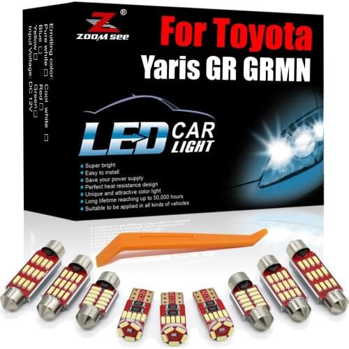Much Brighter White Canbus LED Interior Kit 11pcs For Toyota Yaris GR GRMN 2017+ Car Trunk Dome Map Light Vanity mirror Lamp