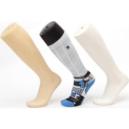 3style plasitc manikin foot Male mannequin foot for Sock Display,white back skin color Glossy 1pc Leg mannequin M00544