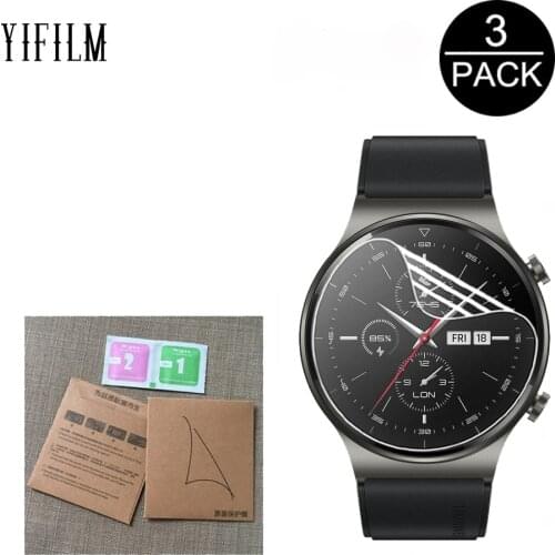 3PCS Anti-Scratch Film For Huawei Watch GT 2 GT2 Pro Smart Watch HD Full Coverage Soft TPU Screen Protector LCD Film Not Glass