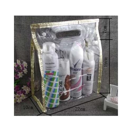 22 x10x26CM Transparent Waterproof PVC Cosmetic Bag Toiletry Bags Makeup Bag cosmetic sample/gift packing 100piece\lot
