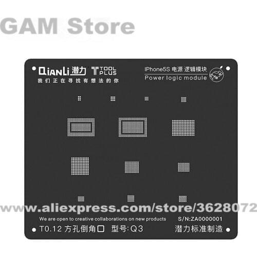 QIANLI iBlack 3D BGA Stencil Power Logic For iPhone 5 5S 6G 6Plus 6S 6SP 7 7P 8 8P Power IC Reball Soldering Steel Mesh Tin Net