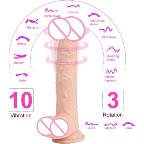 360 Degree Swing Realistic Dildo Vibrator Remote Control Sex Toys For Woman Super Suction Cup Realistic Penis Huge Big Dildo Sex