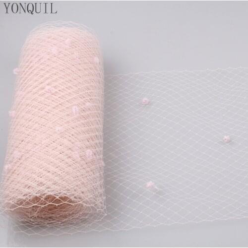 Pink 5 Yards Per Lot Birdcage Veil With Dot 25CM Width Russian Veiling Netting Wedding Dot Veils Material Free Shipping LDV07