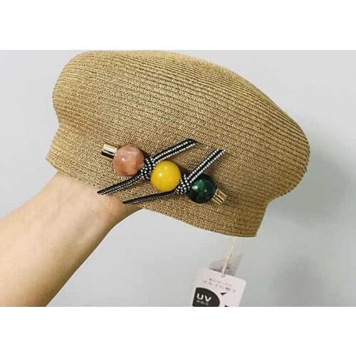 New Spring Summer Cute Hat Straw Hats For Women Beret Retro Painter Hat Simple Casual Fashion Catwalk Custom Bonnet Enfant Cape
