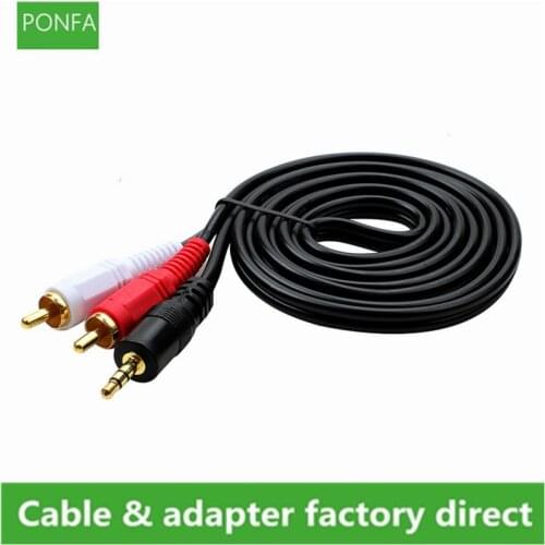 3.5mm Plug Jack Connector to 2 RCA Male Music Stereo Adapter Cable Audio AUX Line for Phones TV Sound Speakers 1.5m/3m/5m