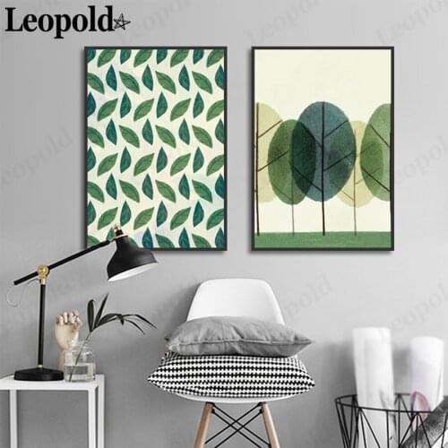 Nordic Minimalist Plant Canvas Poster Abstract Leaf Painting Wall Art Modern Home Living Room Decoration Painting