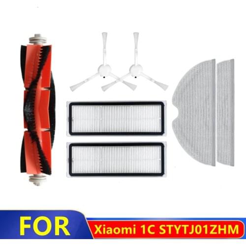 Main Brush Cover Side Brush Hepa Filter Mop Cloth Replacement For Xiaomi Mijia 1C/ STYTJ01ZHM Robotic Vacuum Cleaner Accessories