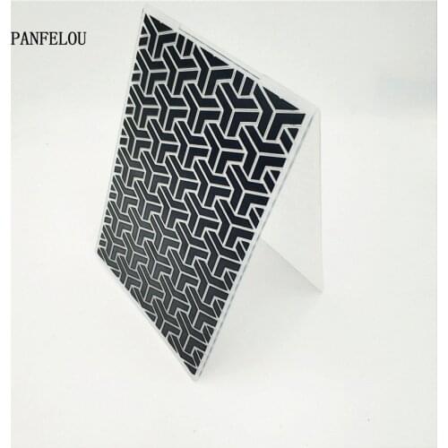 PANFELOU Triangle puzzle card Embossing folders Plastic For Scrapbooking DIY Template Fondant Cake Photo Album Card Making