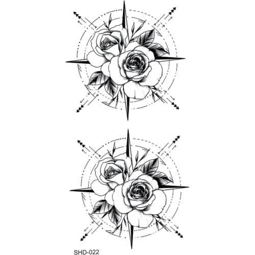 Three styles Cross Rose Flower Waterproof Temporary Tattoos Men tatouage temporaire femme kids tattoo glitter tattoo kids
