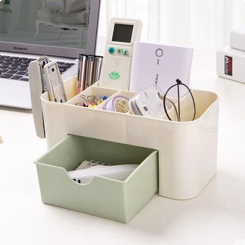 Dressing Table Bathroom Cosmetics Plastic Receiving Desktop Remote Controller Drawer Office Shelf Sundry Box