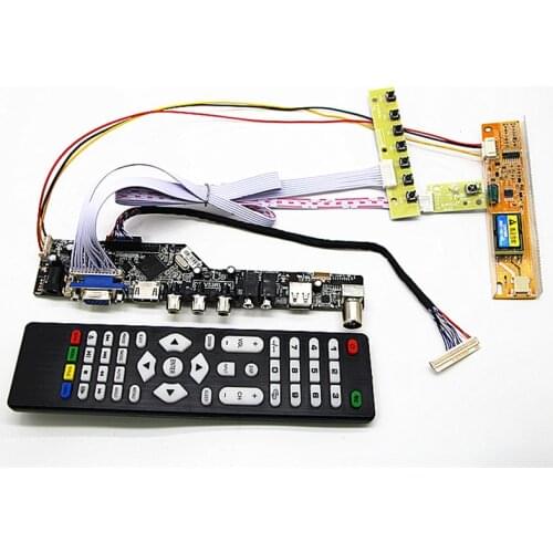 TV+HDMI+VGA+AV+USB+AUDIO TV 15.6" CLAA156WA01A B156XW01 V.2 LP156WH1-TLA3 TL1366*768 LCD controller board DIY kits