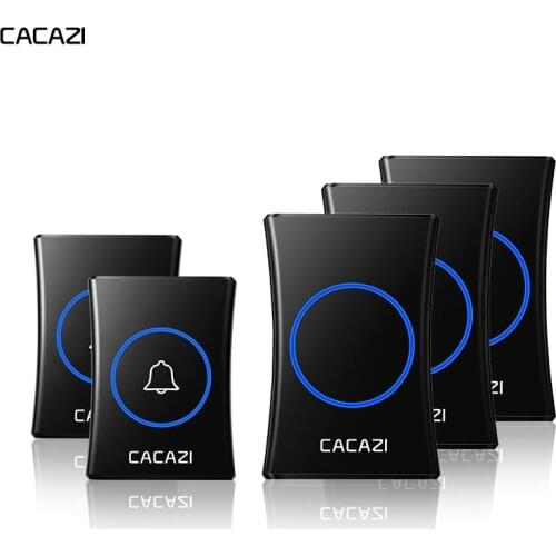 CACAZI Intelligent Home Wireless Doorbell Waterproof 300M Remote US EU UK AU Plug Battery Calling Bell 1 2 button 1 2 3 Receiver