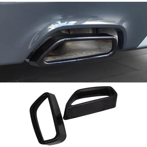 For BMW 5 Series 2018-2021 Car Black Stainless Steel Tail Throat Exhaust Pipe Muffler Tip Cover Trims